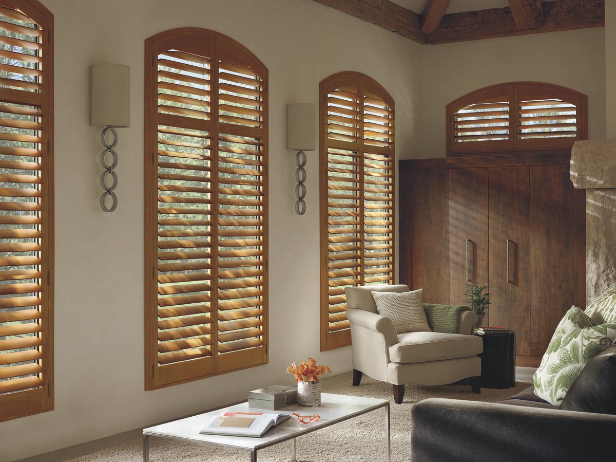 Durable Window Treatments Near Gresham & Portland, Oregon (OR) particularly custom Hunter Douglas Heritance® Hardwood Shutters.