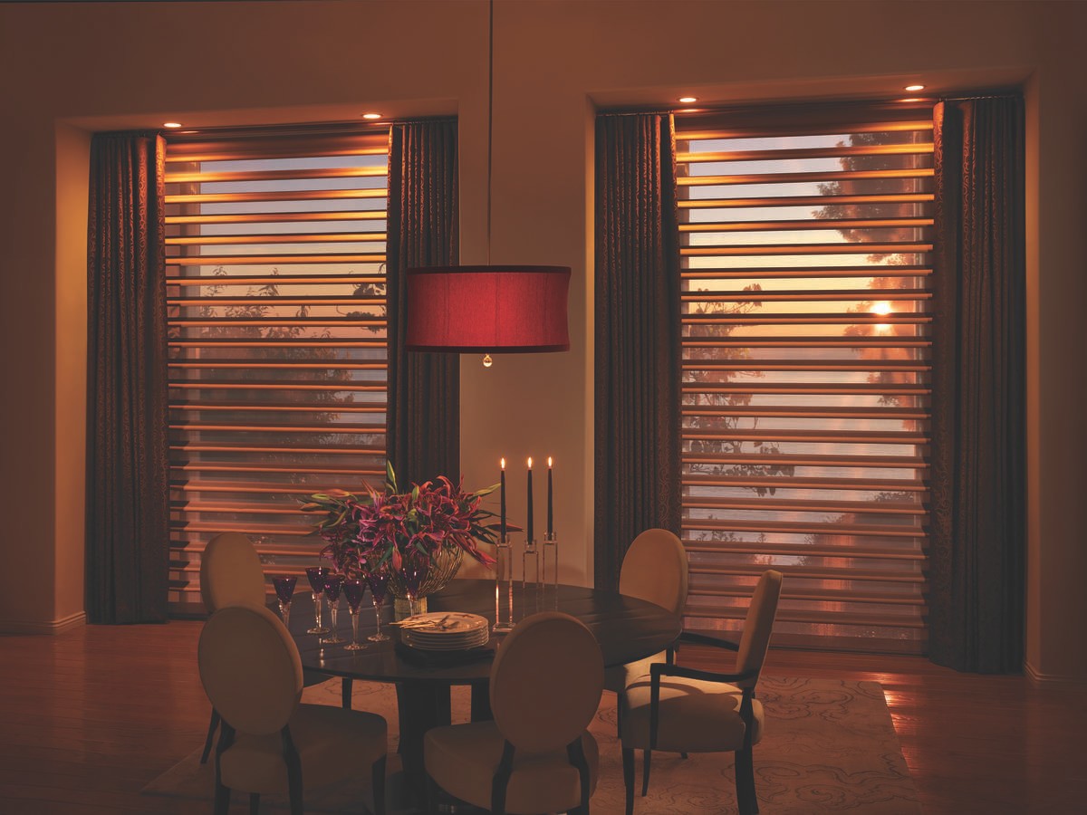 Personalizing Your Windows Near Gresham & Portland, Oregon (OR) including custom drapes and Hunter Douglas automation.