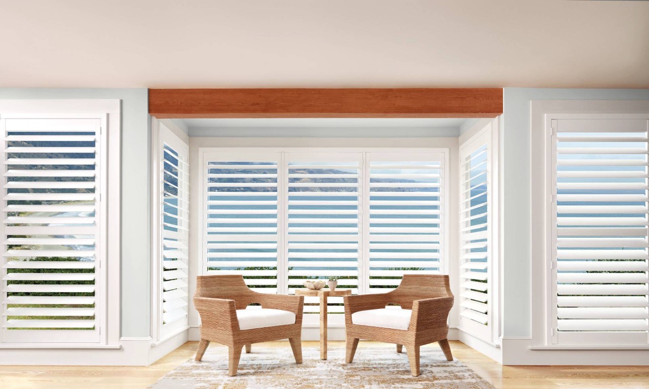 Hunter Douglas Palm Beach™ Polysatin™ Vinyl Shutters near Gresham and Portland, Oregon (OR)