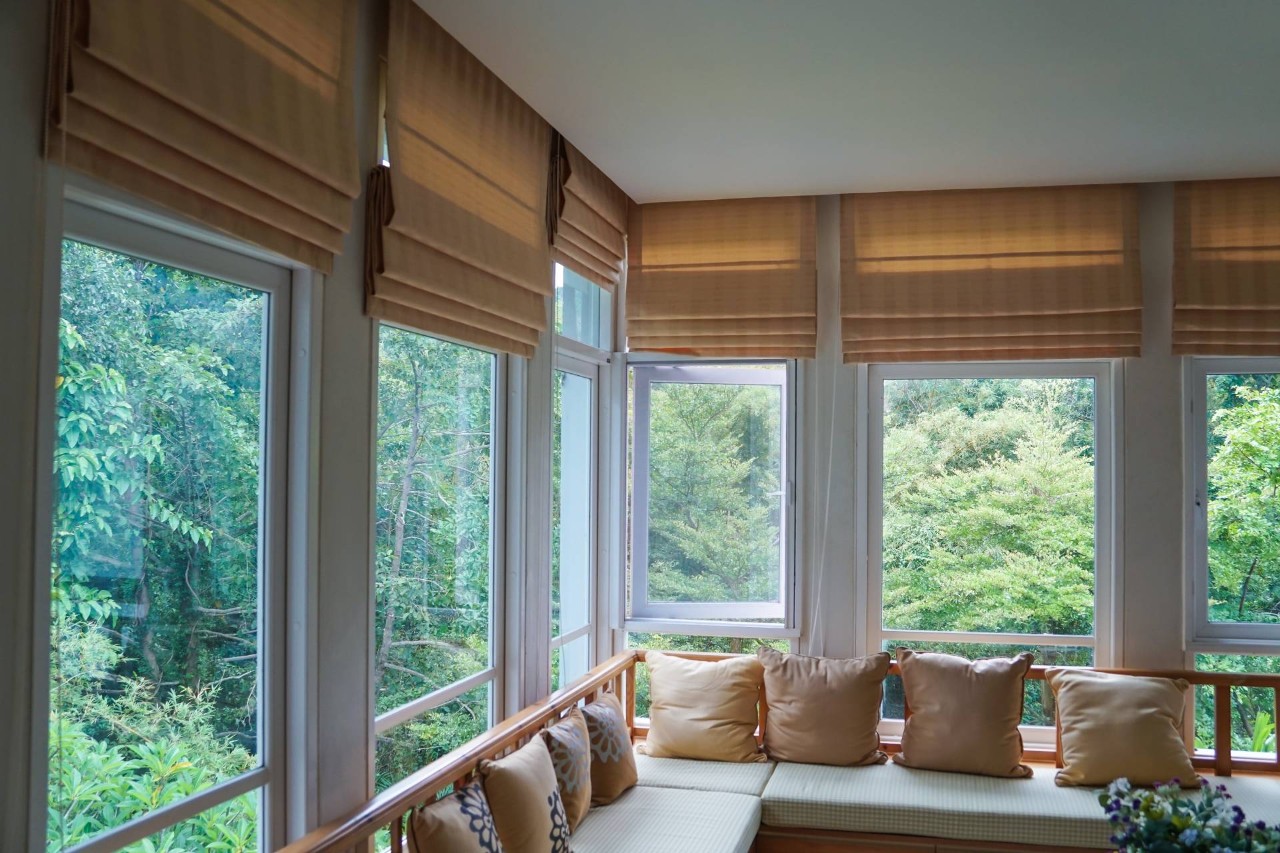South facing window with custom shades near Gresham and Portland, OR
