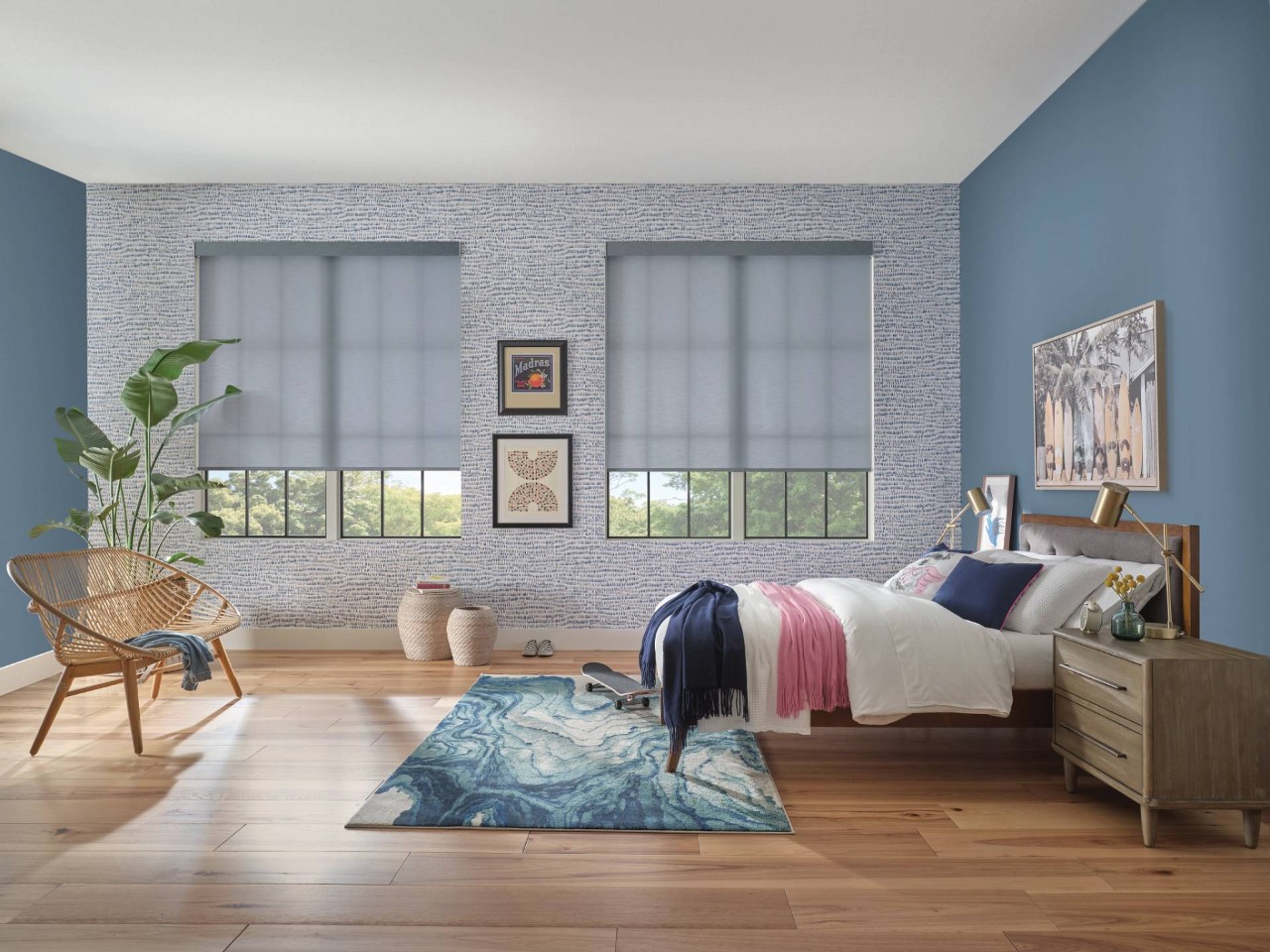 Solar shades for windows in a bedroom near Gresham and Portland, OR
